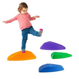 Triangular Stepping stones- Fun triángulos para Equilibrio, la coordinación y Ejercicio Para Kids- Conjunto de 6 (3 pequeñas piedras y 3 grandes piedr