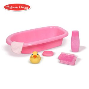 Melissa & Doug Juego de tina y accesorios de baño para muñecos Mine to love (6 piezas)