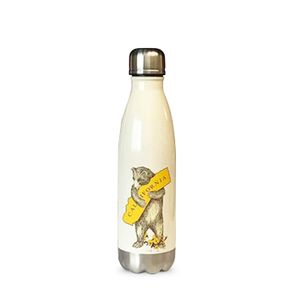 I Love California Bear Hug Acero Inoxidable Botella de agua, color blanco envejecido