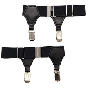 2-pack de Premium ajustable hombres High End calcetín ligas tirantes doble Clips resistentes para algodón/seda Calcetines