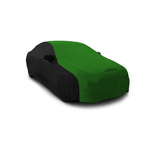 Coverking Custom Fit Car Cover para ciertos modelos de Chevrolet Metro Satin Stretch Synergy Green con laterales negros