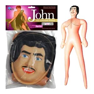 Blow Up muñeca John macho hinchable 60" Tall BLOWUP Bachelorette Party Gag Regalo, Multi Color