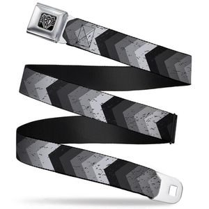 Buckle-Down Seatbelt Belt - Chevron Weathered Black/Grays - 1.0" Wide - 20-36 Inches in Length