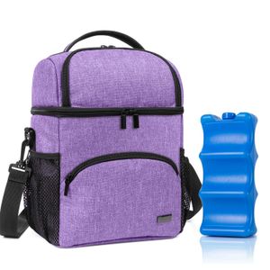 Teamoy - Bolsa para enfriar leche materna de doble capa con bolsa de hielo, bolsa de viaje para botella de bebé, hasta 6 botellas grandes de 9 onzas,