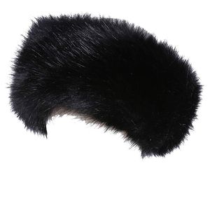 Diadema de piel sintética con elástico para el invierno de la mujer