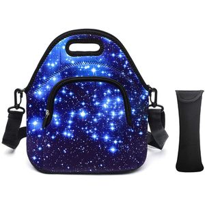 Aislados bolsa de almuerzo, almuerzo de neopreno bolso reutilizable bolsa de picnic suave térmico enfriador bolsa multiusos recipiente con correa cruz