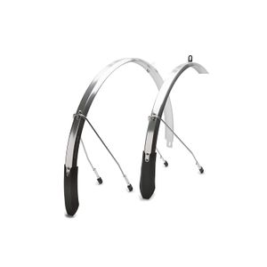 Portland Design Works - Guardabarros de metal con ciudad, plata pulida, 27.559 x 1.772 in