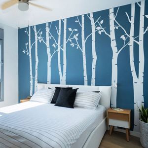Set de decoración de 4 árboles blancos, 8.5 pies, vinilo, para habitación de niños calcomanías de regalo para el bebé, Blanco, SYNCHKG076092