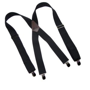 Retenciones XL Negro Industrial 2" non-elastic Ligueros W/No-Slip Plata Clips
