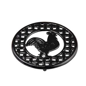 Home Basics Hierro Fundido Rooster – Salvamanteles (Negro)
