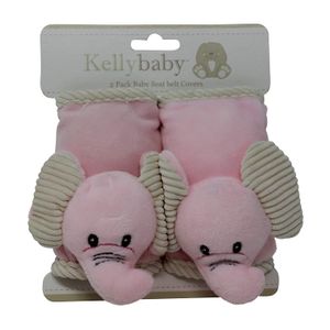 kellybaby 2 Pack bebé cinturón de seguridad Cubre elefante rosa