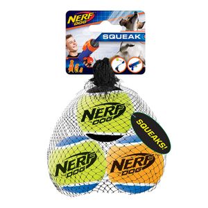 Nerf perro Medium Squeak pelotas de tenis Dog Toy (3 Pack)