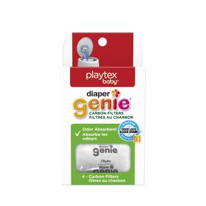 Diaper Genie Playtex Recambio de filtro de carbono Bandeja para pañal Cubos, 4 filtros de carbono