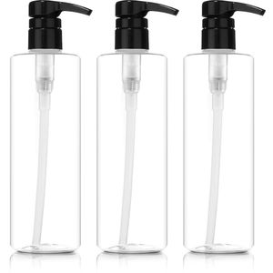 Juego de botellas de champú vacías con bombas de color negro, grandes recipientes de dispensador recargables para acondicionador, lavado de cuerpo, ge