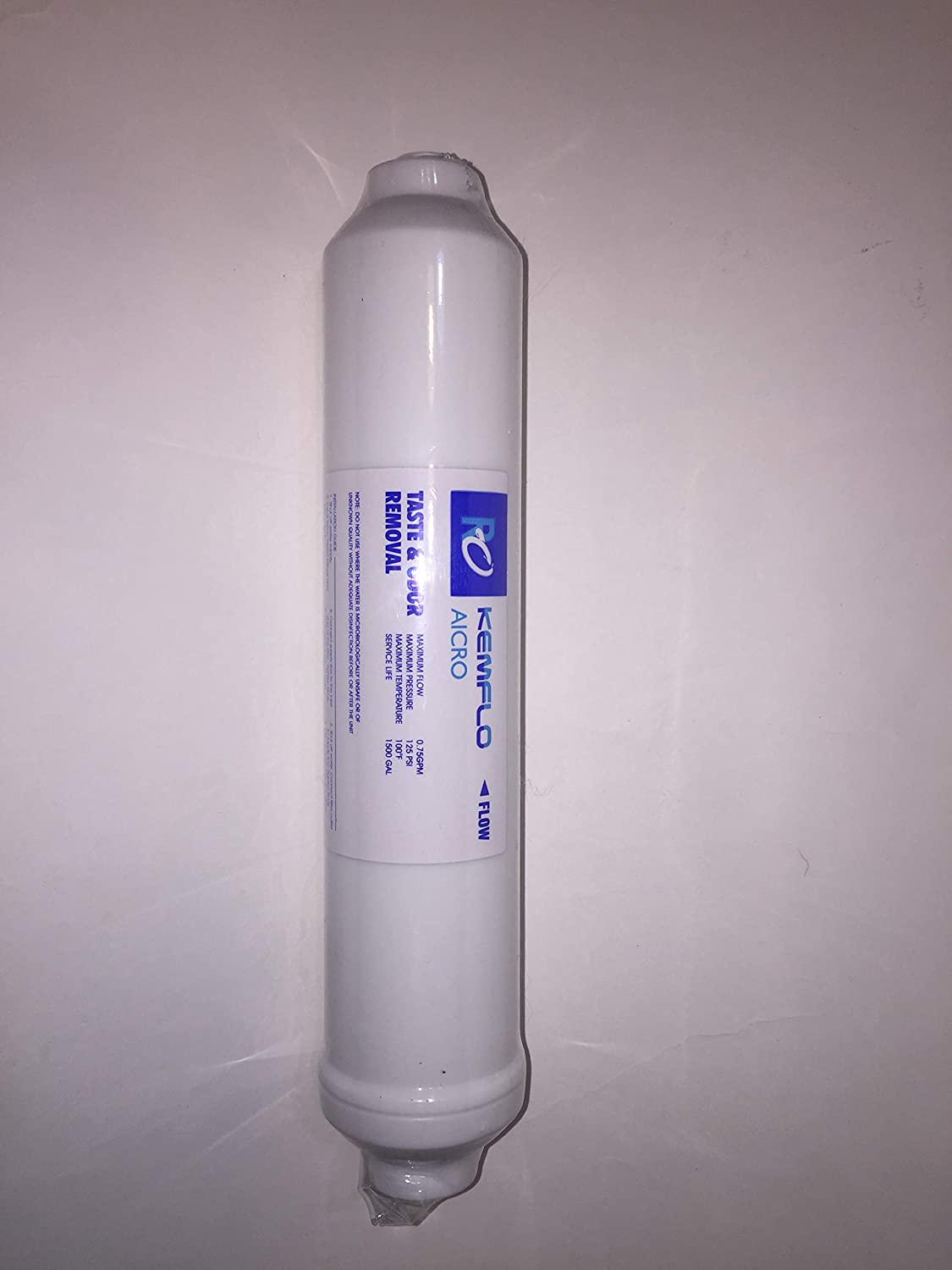 Aicro GAC-Inline-Filter 25,4x5,1 Cm – Mit 6,35 Mm Schnellanschluss, Für Umkehrosmose & Kühlschränke