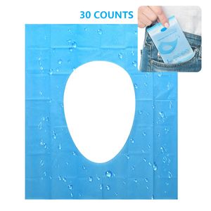 Fundas desechables para asientos de inodoro, impermeables, de papel de viaje, antibacterias, envueltas individualmente, antideslizantes para inodoros