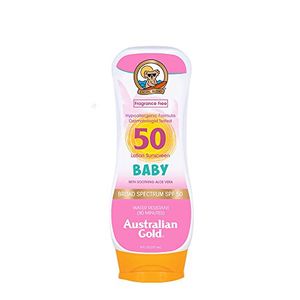 Australian Gold Baby SPF 50 Loción Protector solar, humedad máxima, 8 fl oz