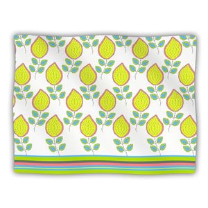 kess inhouse nandita Singh "hojas amarillo" floral brillante mascota perro manta, 60 por 50-inch