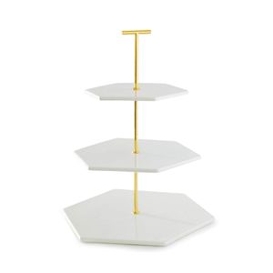 Soporte para tartas hexagonal de 3 niveles.