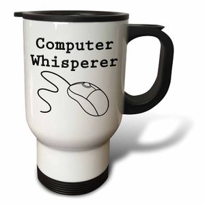 evadane – Funny Quotes – Computer Whisperer, Negro – Taza de viaje, Blanco