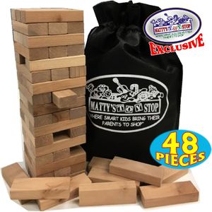 Juego para apilar bloques en torre con bolsa de almacenamiento exclusiva "Matty's Toy Stop"