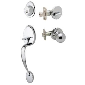 Copper Creek CZ2610xBKPS Handleset de puerta delantera moderna de mediados de siglo en acero inoxidable pulido con palanca colonial waverlie Trim