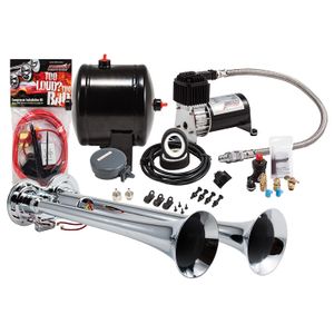 Kleinn Air Horns HK2, paquete completo de sirenas duales para camión, cromadas
