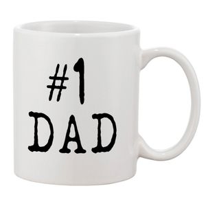 P & B # 1 Dad Taza Regalo Para Dad y el abuelo. tazas de té taza de café cerámica, Blanco