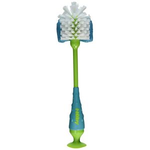 El cepillo de limpieza Nuby 2in1 para biberones y pezones con colores base de succión puede variar