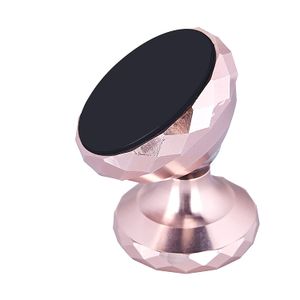 Soporte magnético para coche, diseño de diamante, aleación de aluminio, rotación de 360º, compatible con teléfonos móviles y mini tabletas