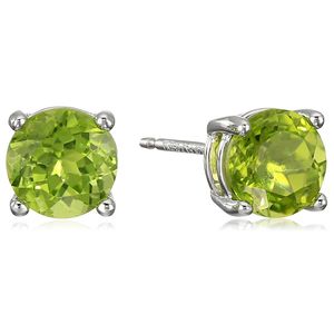 Amazon Essentials Sterling Silver Genuine or Created Round Cut Birthstone Stud Earrings