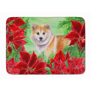 Caroline 's Treasures Shiba Inu Poinsettias alfombrilla de piso, 19" x 27", multicolor