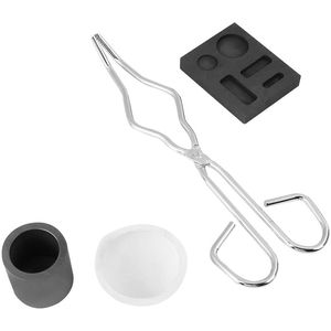 Juego de 4 moldes de grafito para crucero, incluye un cuenco de alta pureza de grafito para púas y púas de metal de platino dorado y plateado.