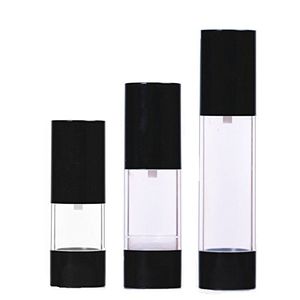 3pcs bomba sin aire bottleempty rellenables negro airless bomba de aspiradora crema loción maquillaje botella artículos de cambiador contenedor líquid