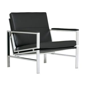 Studio Designs 72004 piel regenerada Atlas Accent silla, Carmel, Microfibra, Negro