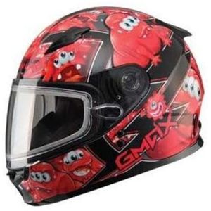 GMAX Unisex-Adult full-face-helmet-style Casco, Negro/Rojo