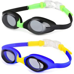 Hurdilen Kids Swim Goggles,2 Pack,Swimming Goggles for Kids Contrast Color Child Swim Goggles (Age 2-8) for Boys Girls,with Leakproof UV Protection De