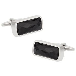 Faceted Negro Onyx Gemelos de Cuff-Daddy