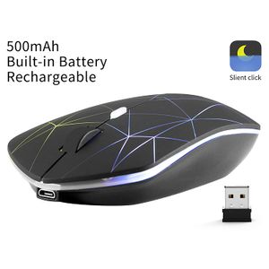 mouse inalámbrico alimentado por batería de polímero de litio recargable, con sensor óptico receptor USB Nano, 3 etapas de DPI Velocidad, 4 botones pa