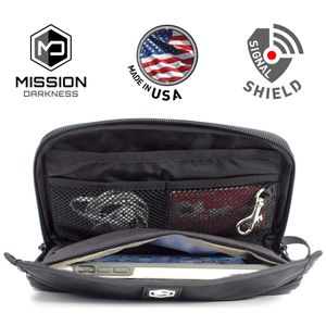 Mission Darkness Mojave Faraday - Funda multifuncional para teléfono móvil, con bolsillos para accesorios y funda para faraday integrada, bloqueo de s