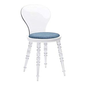 Diseño Guild Wynona transparente Cojín de silla con asiento blanco y azul