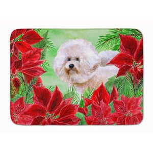 Caroline 's Treasures Bichon Frise # 2 Poinsettias alfombrilla de piso, 19" x 27", multicolor