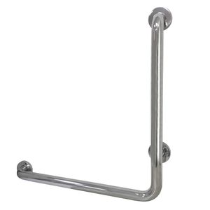 Kingston GBL1224CSL1 Brass - Barra de agarre en forma de L de 24.0 x 24.0 in con espejo izquierdo