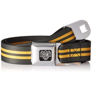 BD Logo de alas close-up negro, cepillado plata cinturón de seguridad cinturón – rayas negro cinturón de seguridad cinturón estándar, XL, Multicolor