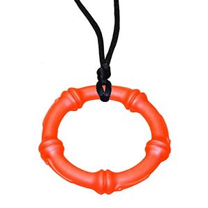 KidKusion Gummi dentición collar de bambú, naranja