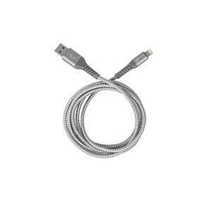 ZipKord - Cable Lightning para iPhone X/8/8 Plus/7 Plus 6s/6s Plus/6/6 Plus/5s/5/SE, iPad de 14.8 ft, nailon trenzado, color plateado