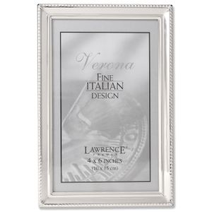 Lawrence Marcos Color Plateado Pulido Placa 4 X 6 fotos, diseño de abalorio frontera diseño