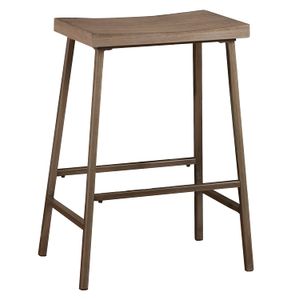 KENNON espalda descubierta non-swivel contador altura taburete con acero cepillado