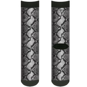 BUCKLE-DOWN BUCKLE-DOWN calcetines 3 de piel de serpiente Grays Crew accesorio, – 3 grises, de piel de serpiente Crew