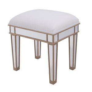 Decor Central ADMFX6-3321G - Taburete de tocador, 18.0 in, hecho a mano, acabado en oro envejecido